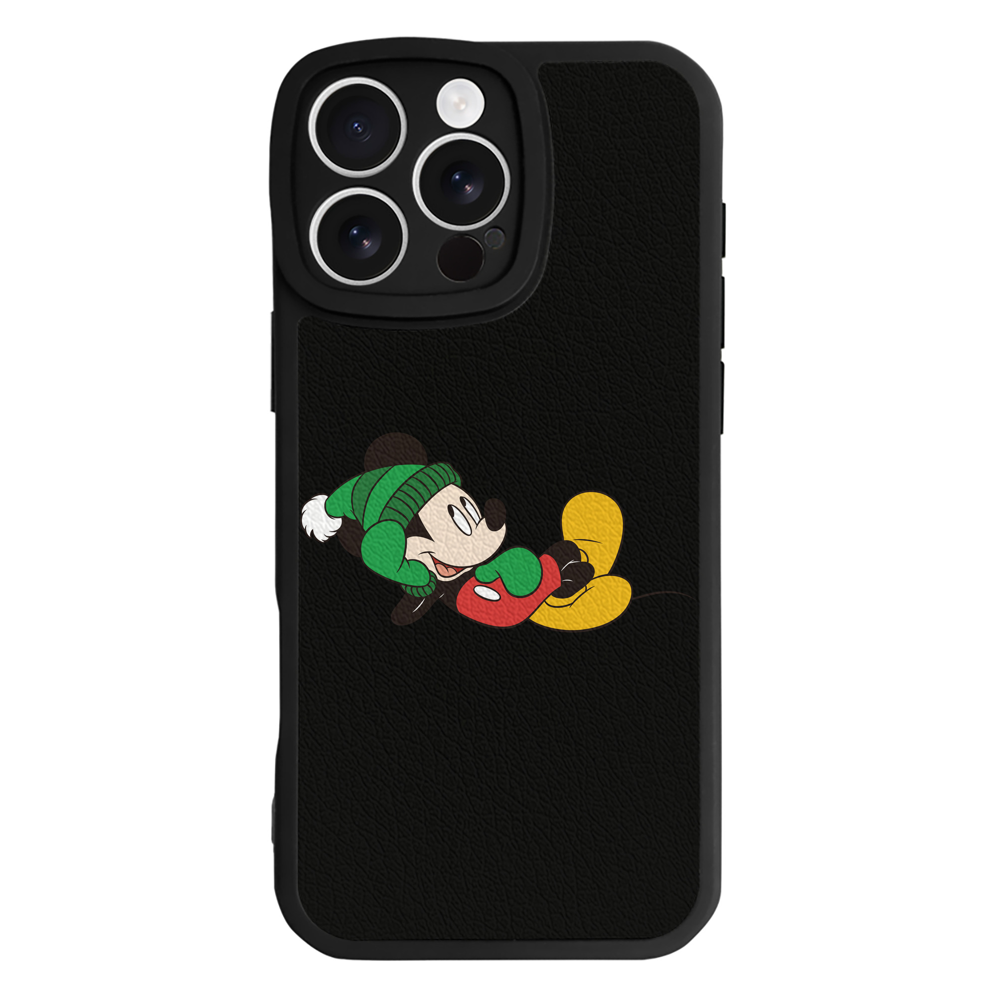 （画像用） ミッキーマウス Mickey Mouse 【iPhone 16シリーズ対応】シリコンスマホケース（レザー調） 材質：シリコン